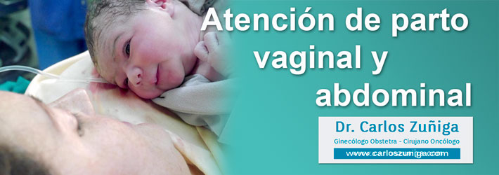 Atención de parto vaginal y abdominal.